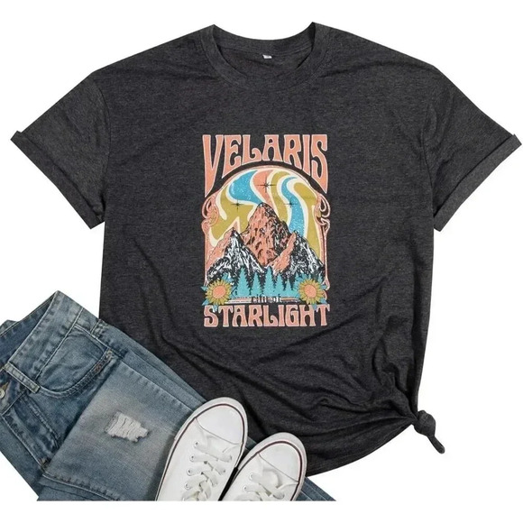 women's Polyester  blend Vintage TShirt Velaris City of Starlight Shirt Book - Picture 9 of 9